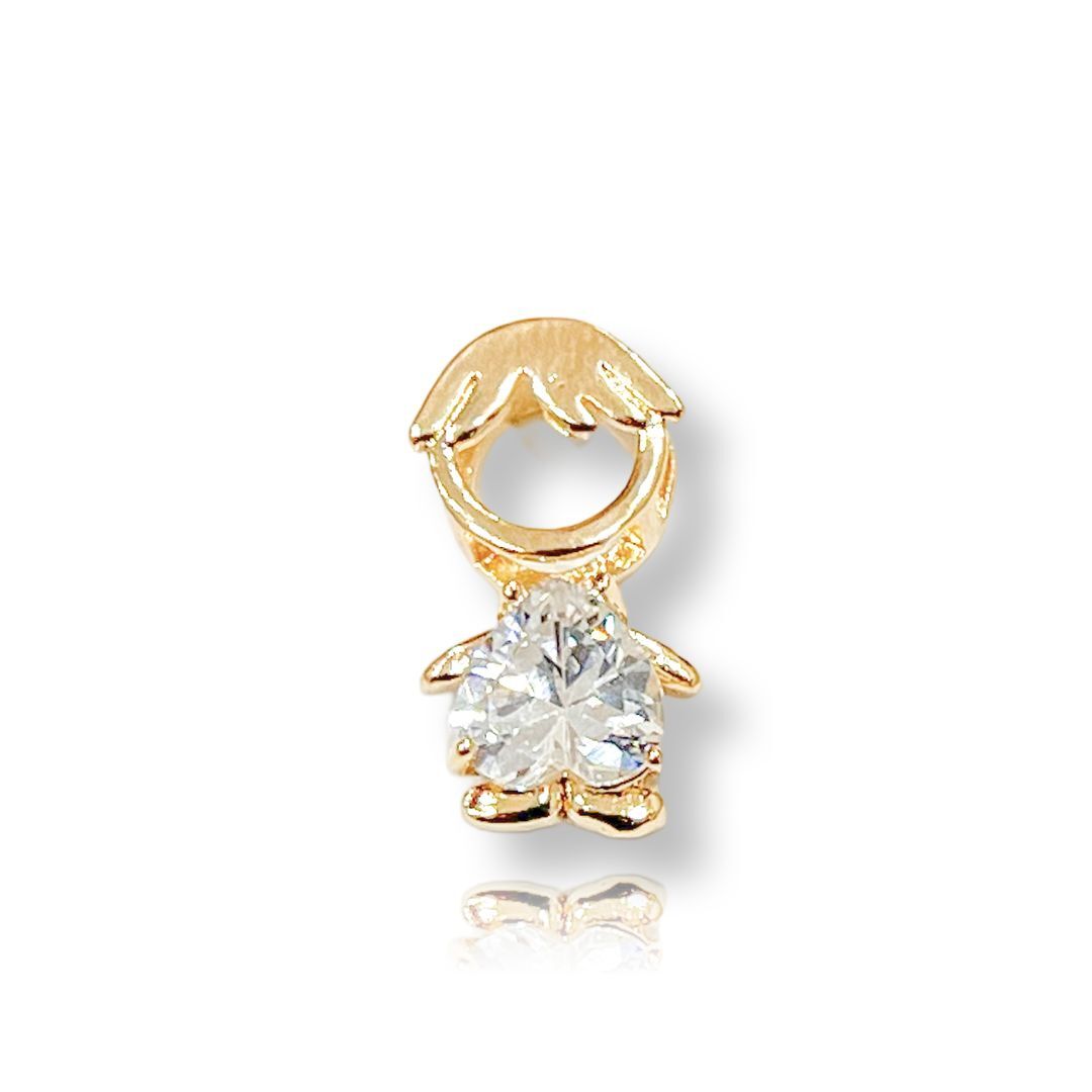 Pingente De Menino Cristal Dourado